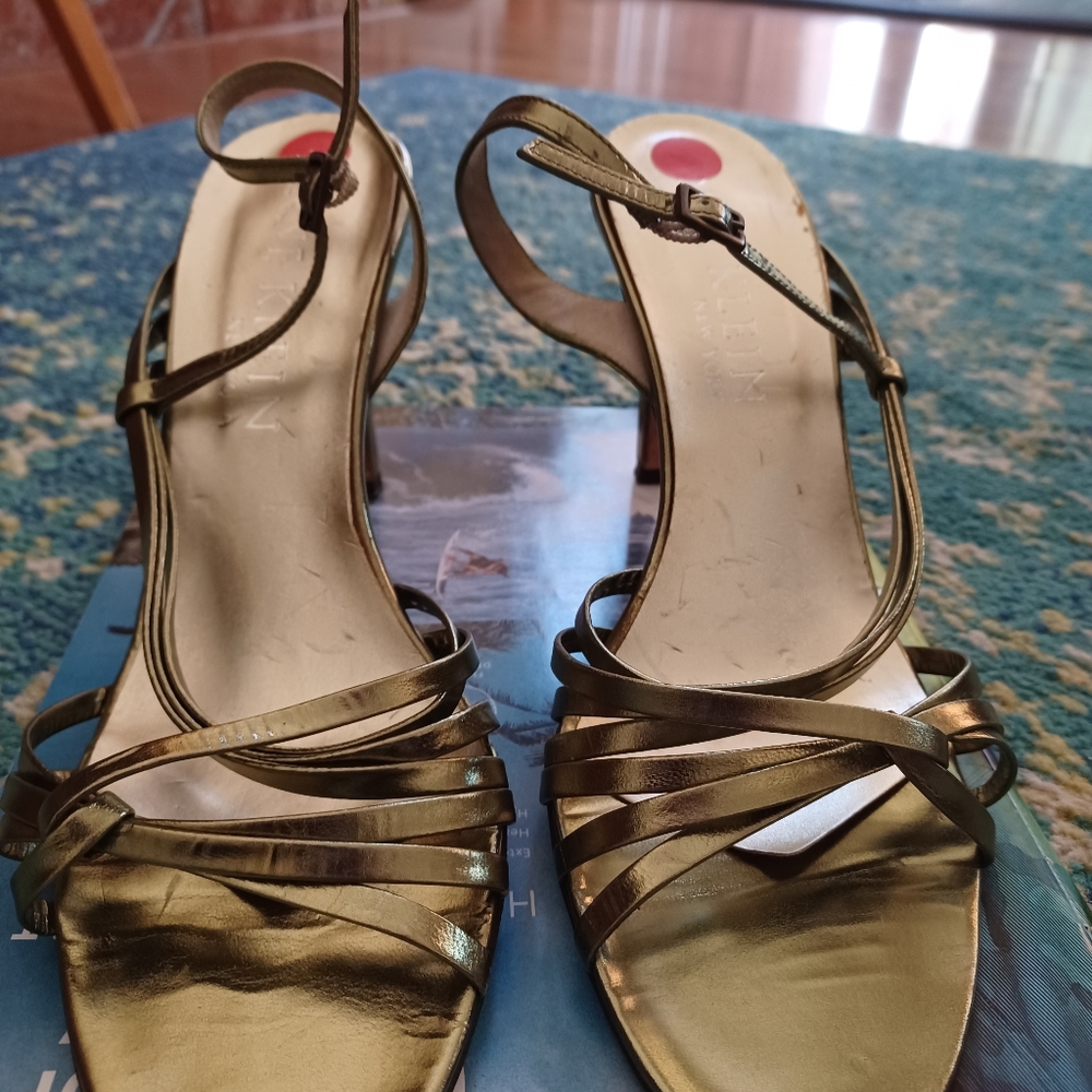 Metallic green, Anne Klein heels